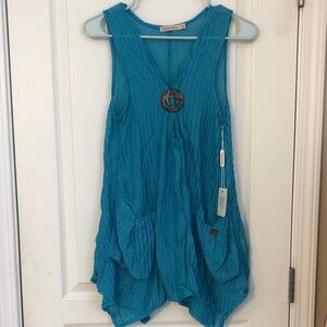 Blue Sleeveless Top